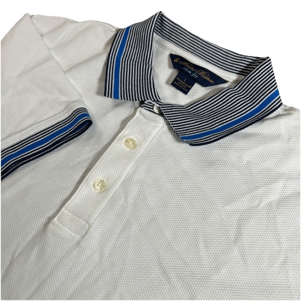 Brooks Brothers Shirt Men's L Slim Fit Short Sleeve‎ Golf Polo Supima Cotton
